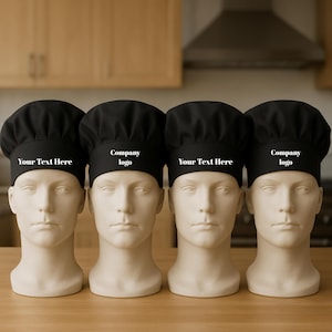 2-4-6-8-10 piezas de gorro de chef personalizado: gorro de cocina con nombre personalizado para adultos y niños, regalo de cocina, gorro para barbacoa, accesorio para disfraz de chef.