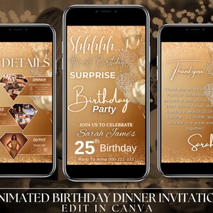 Digital Birthday Dinner Invitation, Digital Birthday Party Invite ...
