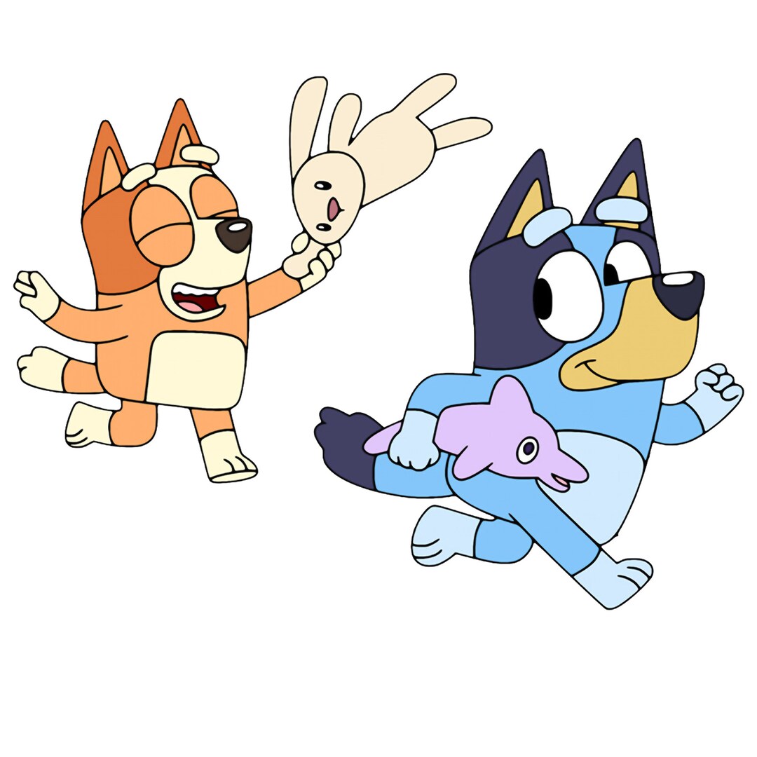 Bluey Friends PNG, Bluey Png, Bluey Dance Mode PNG, Bluey Bandit and