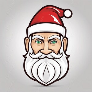 Santa Claus Face Svg, Christmas Digital Art svg png T-shirt, Sweatshirt, Clipart, Vector Cut File, SVG, PNG, DXF, eps, pdf Clip Art Files.