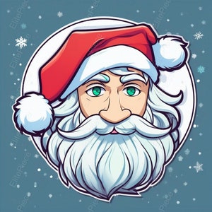 Santa Claus Face Svg, Christmas Digital Art svg png T-shirt, Sweatshirt, Clipart, Vector Cut File, SVG, PNG, DXF, eps, pdf Clip Art Files.