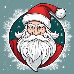 Kerstman gezicht SVG, Kerstmis digitale kunst SVG PNG T-shirt, sweatshirt, clipart, vector gesneden bestand, SVG, PNG, DXF, EPS, PDF clip art-bestanden.