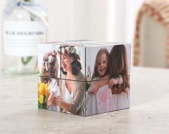 Infinity Cube Custom Photo Anniversary Gift, Personalized Gifts for Mom, Birthday Gift for mom, Mother Daughter Gift, Family photo cube
