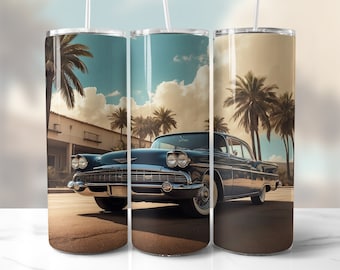 Classic Car Tumbler 20oz Skinny Sublimation Design, Vintage Car Tumbler File for Men, PNG Instant Download, Digital Car, Tapered, Straight
