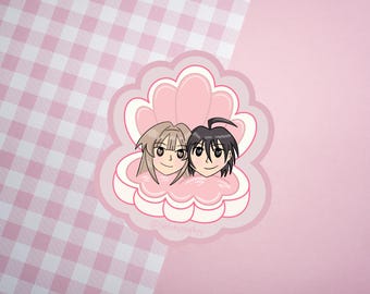 Pegatina troquelada inspirada en el anime "Mi novia es una sirena" / Adorable pegatina de vinilo con forma de concha.