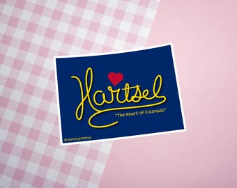 Pegatina Hartsel “El Corazón de Colorado” / Pegatina pequeña de vinilo troquelada