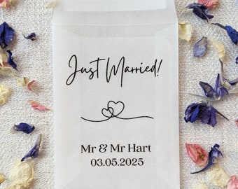 Personalized Wedding Favor Packets: Eco-Friendly Glassine Confetti Bags
