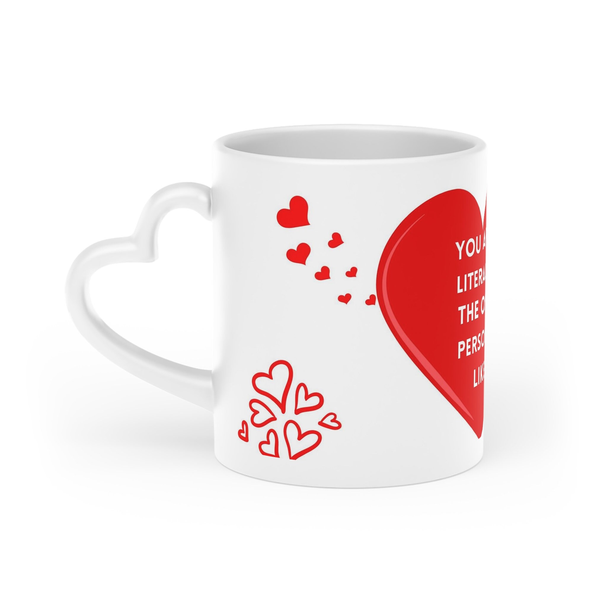 Heartshaped Mug, Valentine's Day, Mug, Gift Etsy