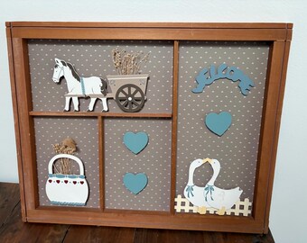 Vintage Wall Hanging Wood Country Cottage Farm Style Geese 1980s Nostalgia