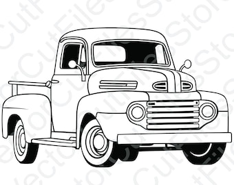 Ford F1 1950 Winkel Ansicht Vektordatei geschnitten
