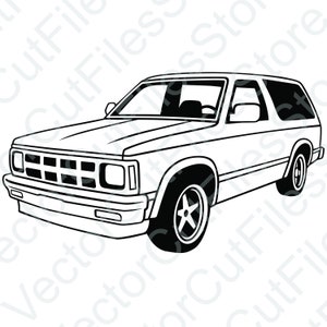 Puede incluir: Un dibujo en blanco y negro de un SUV vintage. El vehículo tiene un diseño cuadrado con una gran parrilla delantera y una ventana trasera.