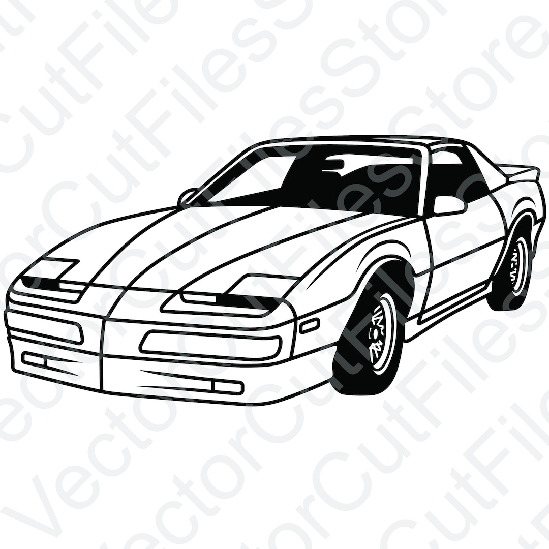 Pontiac Firebird Trans Am 1989 Angled View Vector Cut File - Etsy