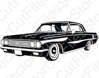 Buick Skylark 1967 Angle View Vector Cut File