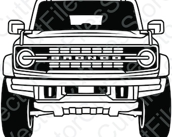 Ford Bronco 2022 Front View Vector Cut File