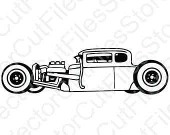 Rat Rod 3 View Vector Cut File