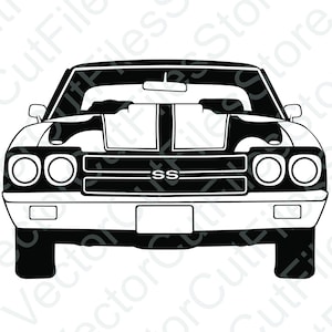 Chevrolet Chevelle SS 1970 Front View Vector Cut File 2