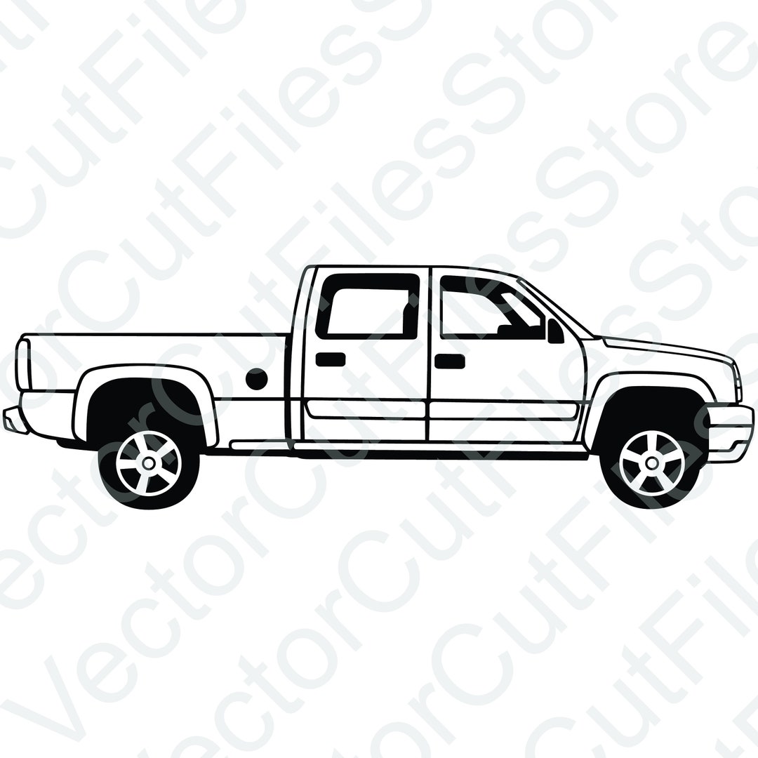 Chevrolet Silverado 2006 Side View Vector Cut File - Etsy
