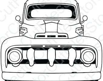 Ford F1 1951 Front View Vector Cut File