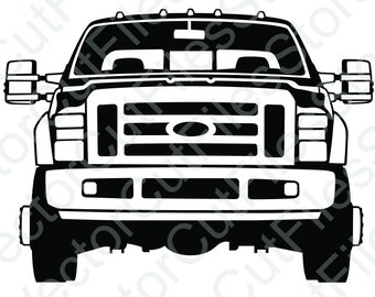 Ford Super Duty Front View Vector Cut File