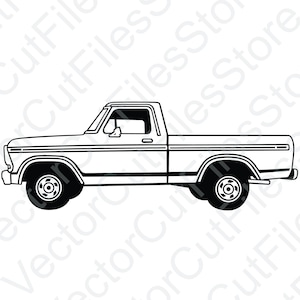 Ford F100 1978 Side View Vector Cut File