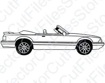 Ford Mustang 1993 LX Convertible Side View Vector Cut File - Etsy