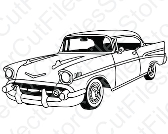 Chevrolet Bel Air 1957 Winkel Ansicht Vektor-Schnittdatei