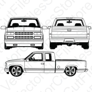 Chevrolet Silverado 1997 Double Cab Vector Cut File