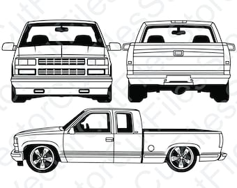 Chevrolet Silverado 1997 Double Cab Vector Cut File