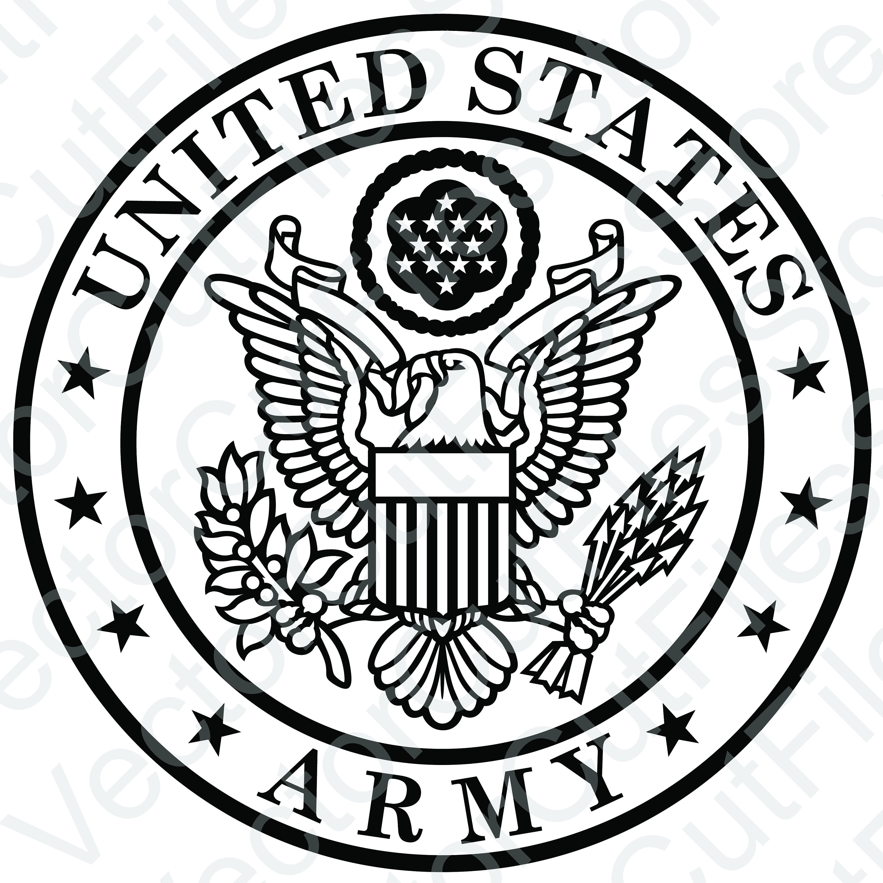 US Army Crest Vector Cut File - Etsy