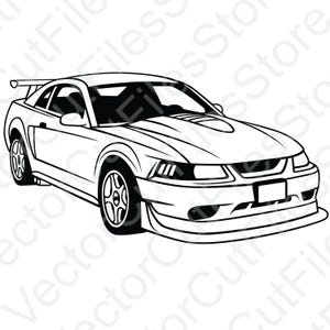 Ford Mustang 2000 SVT Cobra R schuine weergave vector gesneden bestand