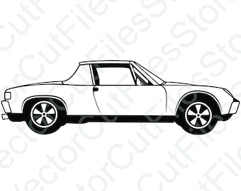 German Car 914 Side View Vector Cut File