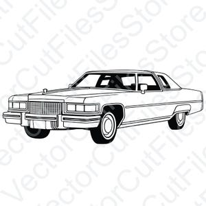 Cadillac Coupe De Ville 1975 Fichier vectoriel à vue oblique
