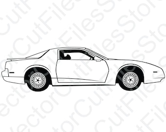 Pontiac Trans Am 91 GTA Side View Vector Cut File