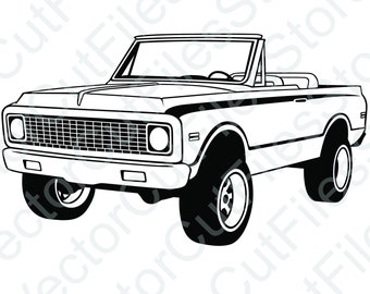 Chevrolet K5 Blazer 1st Generation Angled View Vector Cut File