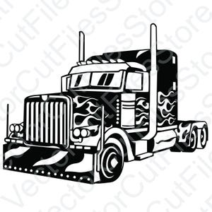 Peterbilt 379 semi-vrachtwagen vector gesneden bestand