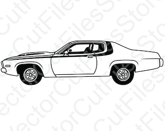 Plymouth Road Runner 1973 Side View Vector Cut File
