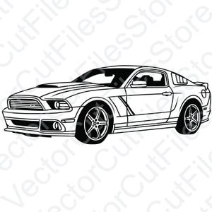 Ford Mustang 2014 Roush Stage 3 File di taglio vettoriale con vista angolata