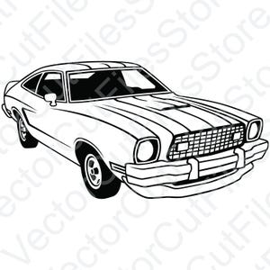 Ford Mustang 1977 Cobra schuine weergave vector gesneden bestand
