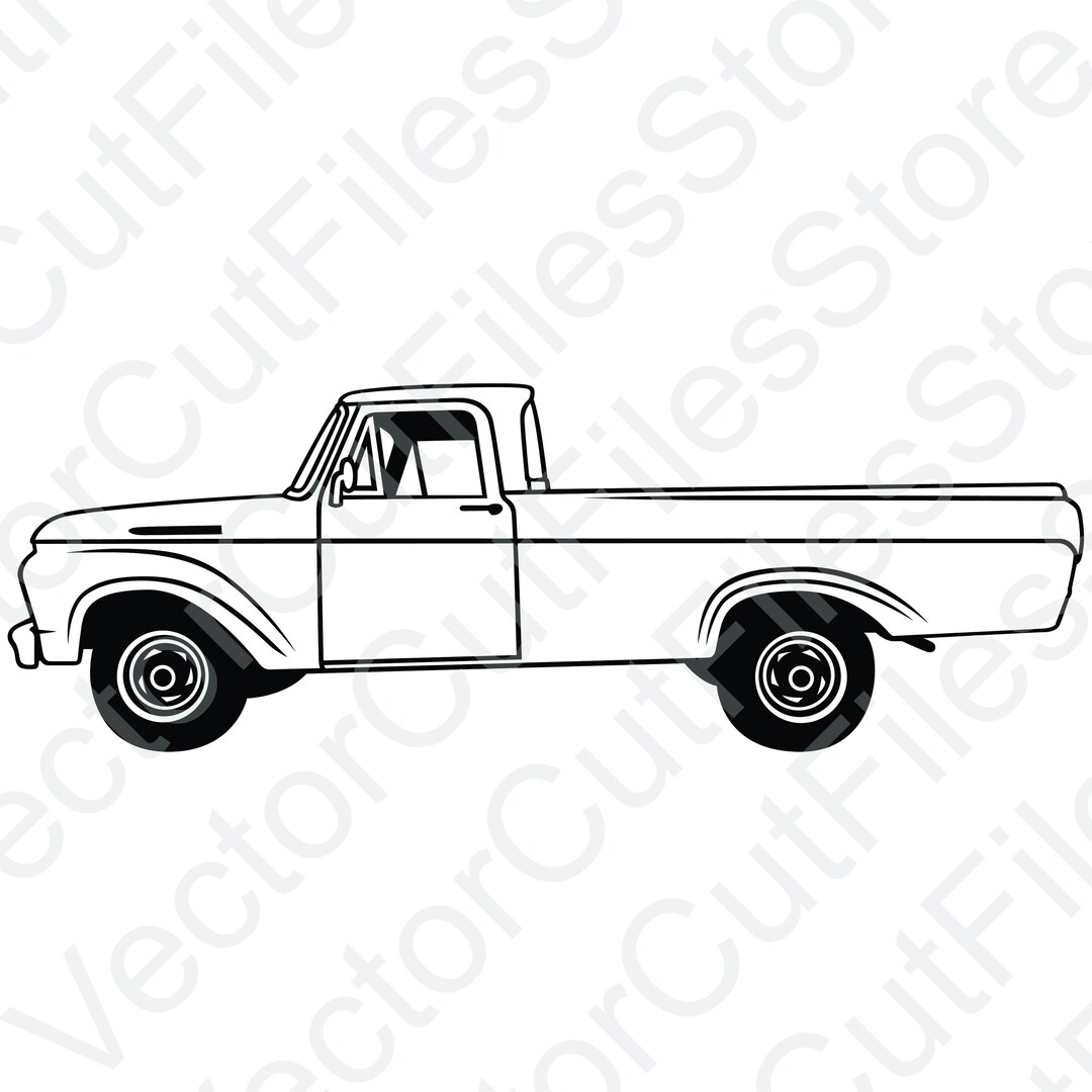 Ford F100 1962 Side View Vector Cut File - Etsy