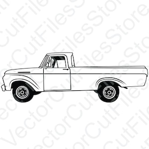 Ford F100 1962 Side View Vector Cut File