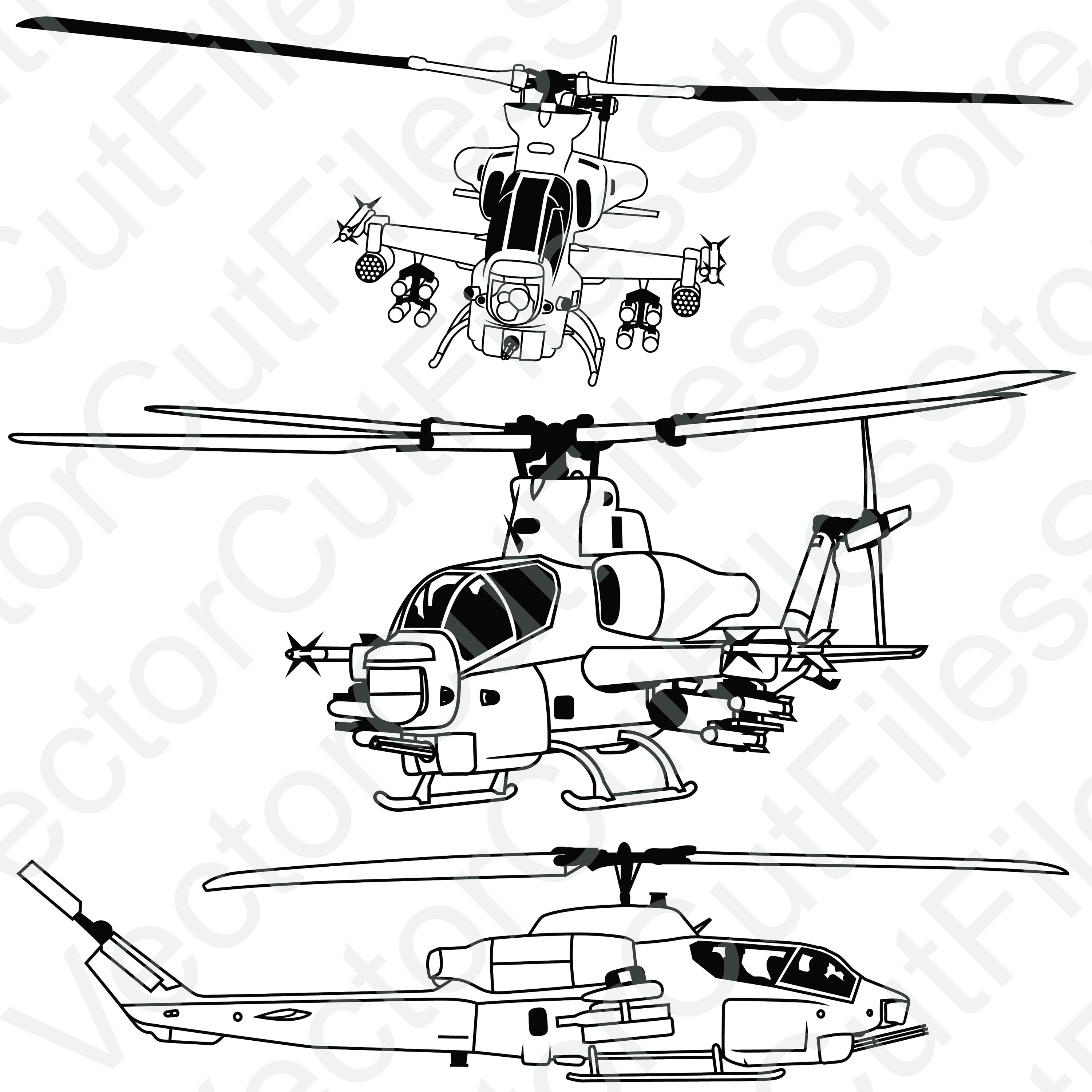 Bell AH-1Z Viper Vector Cut File - Etsy