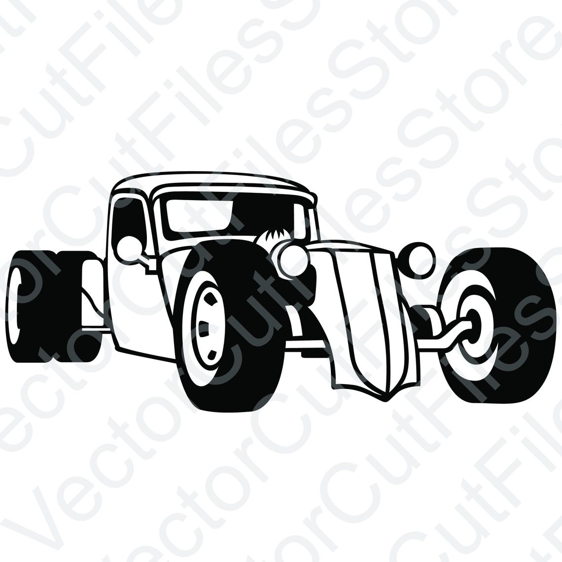 Rat Rod Engine Vector Rat Rod 2 View Vector Cut File - Etsy
