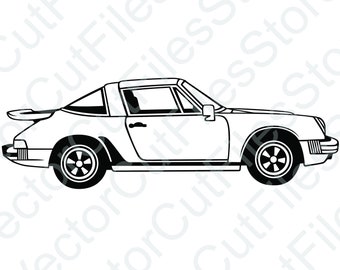 Duitse auto 1984 zijaanzicht vector gesneden bestand