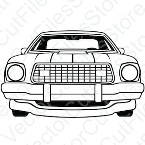 Ford Mustang 1977 Cobra vooraanzicht vector gesneden bestand