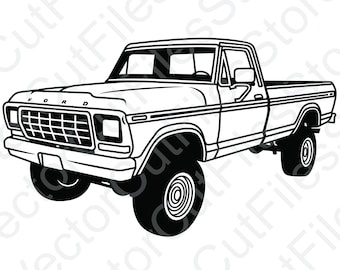 Archivo de corte vectorial de Ford F250 1978