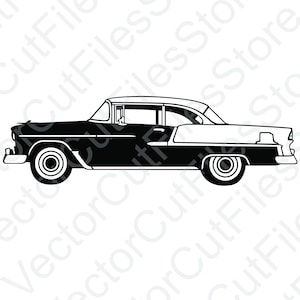 Chevrolet Bel Air 1955 Side View Vector Cut File