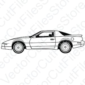 Pontiac Firebird Trans Am 1989 Side View Vector Cut File