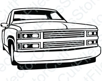 Chevrolet Lowered Truck 2 Vector Cut File