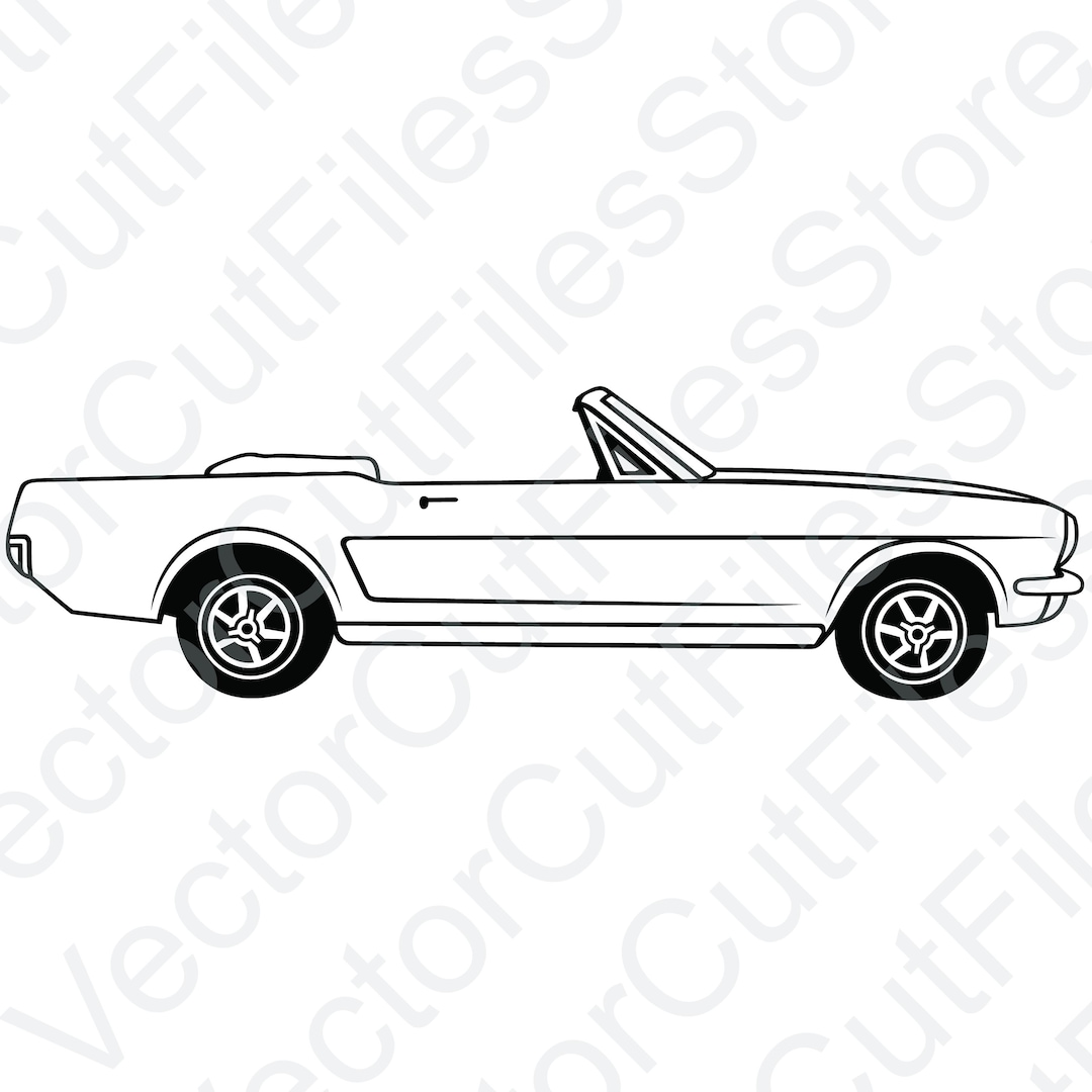 Ford Mustang 1964 to 1966 Convertible Side View Vector Cut File - Etsy