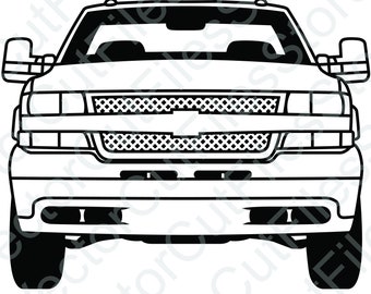 Chevy Silverado 2001 2500HD framifrån vektor klippfil